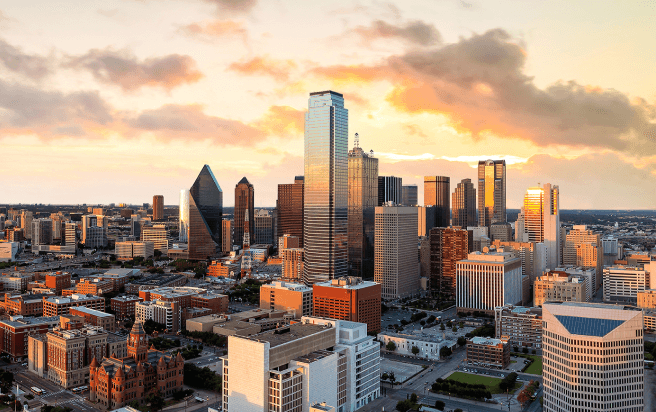 Bird's eye view of Dallas