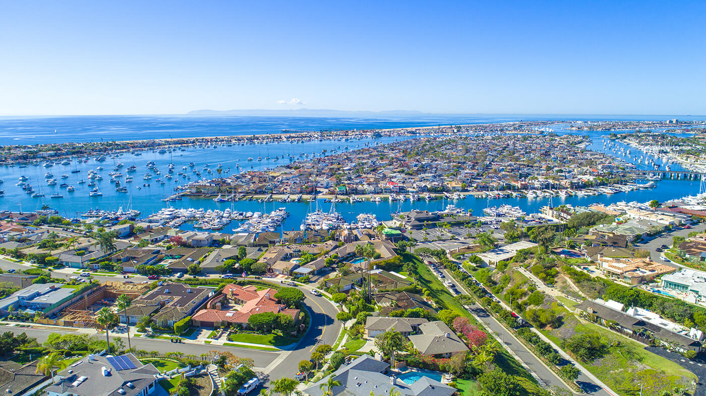 Bird's eye view of Newport Beach