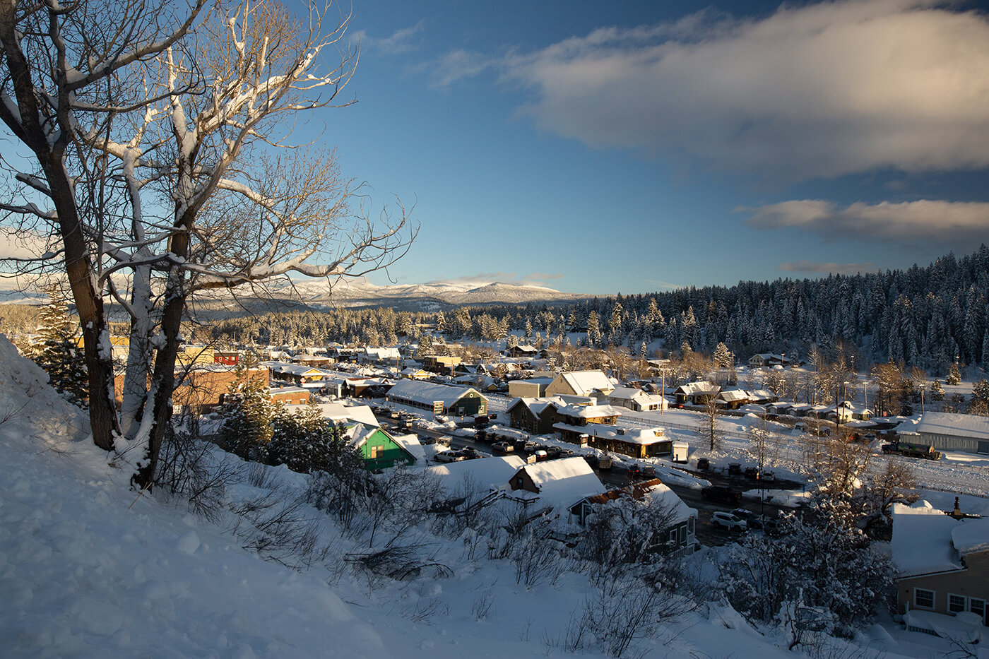 View of Truckee in the snow